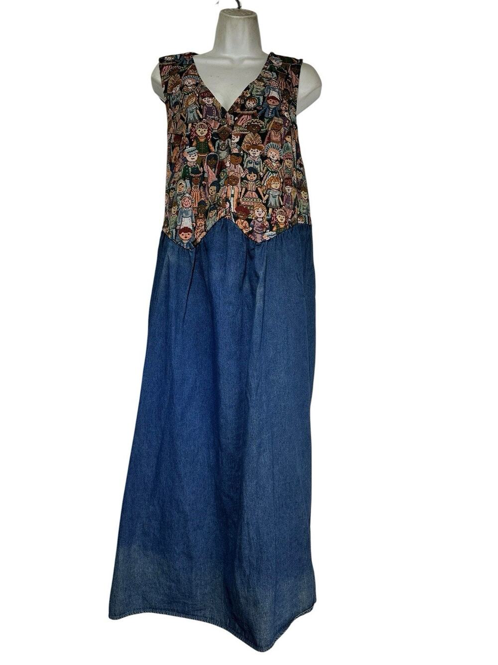 Lane Bryant Venezia Jeans World Harmony Teacher Dress Denim Jumper Maxi 16/18